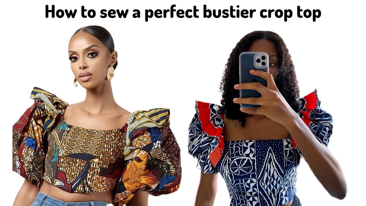 HOW TO cut and sew a perfect Bustier Crop Top with stylish puff sleeves |BEGINNER FRIENDLY 