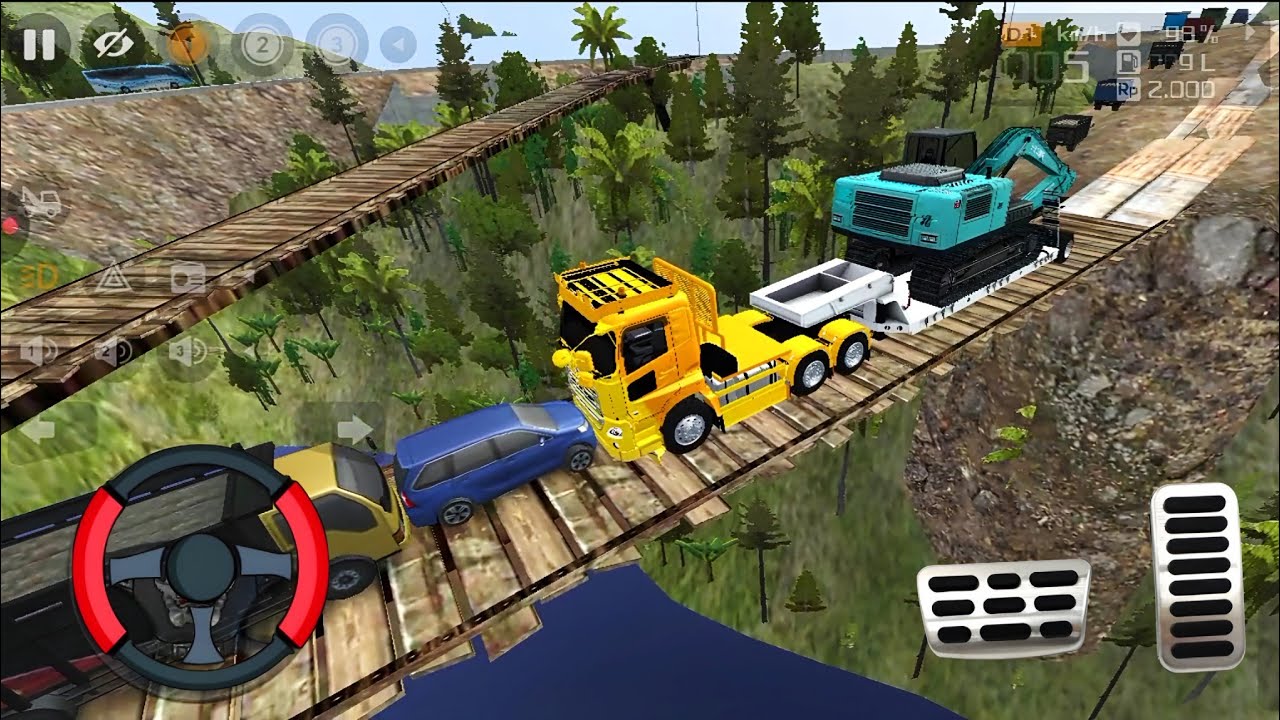 Heavy Excavator Loading & Transport On Narrow Wooden Bridge Challenge! 😱 | BUSSID Gameplay