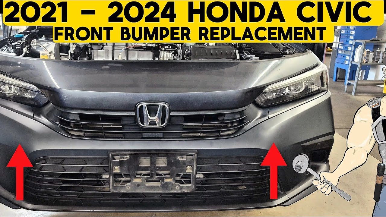 2022 - 2024 HONDA CIVIC FRONT BUMPER REPLACEMENT + REMOVAL TUTORIAL | 2022 2023 2024 | EX EX-L LX Si