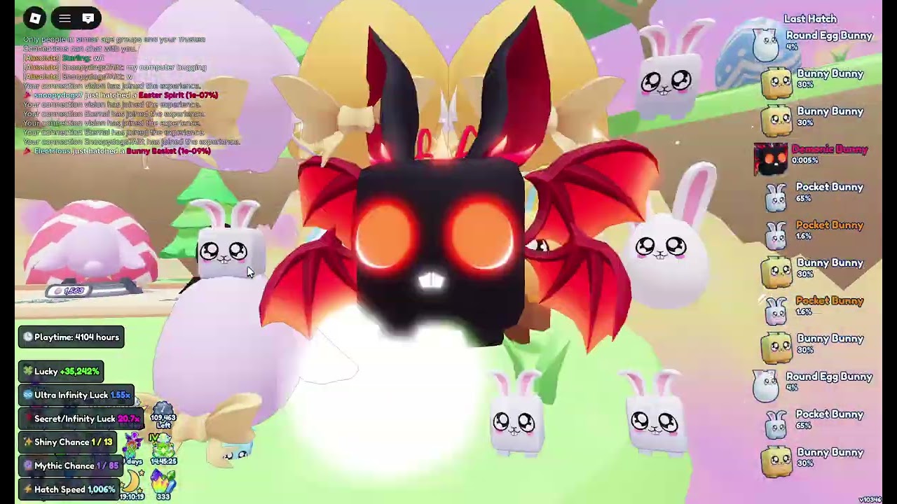 Hatching Another Bunny Basket - BGSI 1/100B (1e-09%) 8th Infinity! + Easter Spirit Right After it