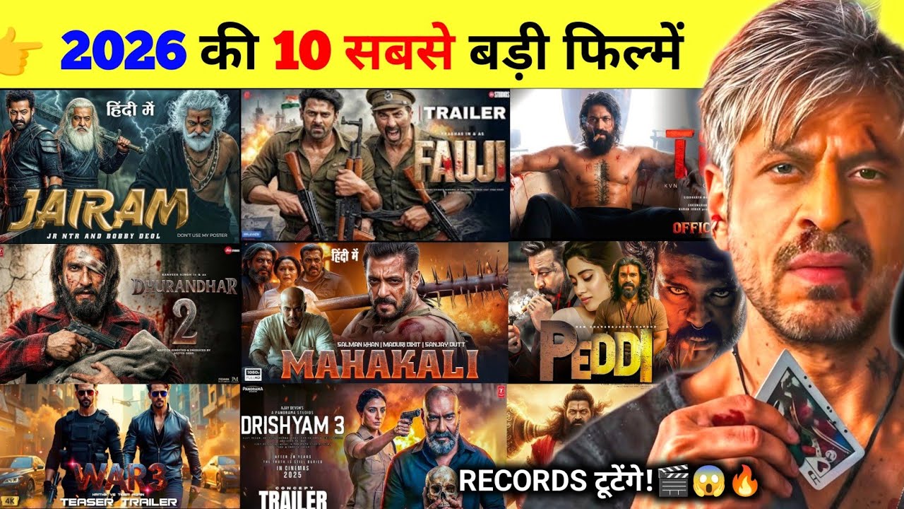 👉 2026 की सबसे बड़ी 10 BIGGEST FILMS 😱 | Bollywood vs South | Records टूटेंगे 🔥