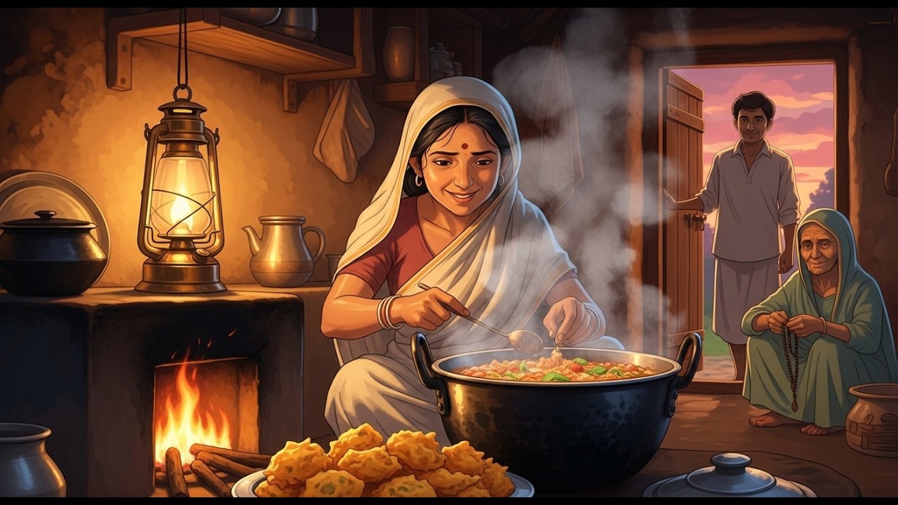 1980s Indian Muslim Village Iftar Preparation  Rural Ramadan Cooking Scene