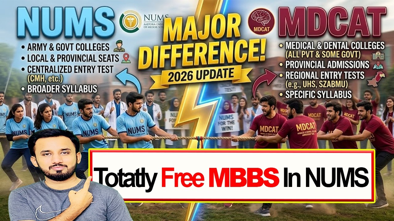 Which Is Best MDCAT vs NUMS || MDCAT 2026 Latest News