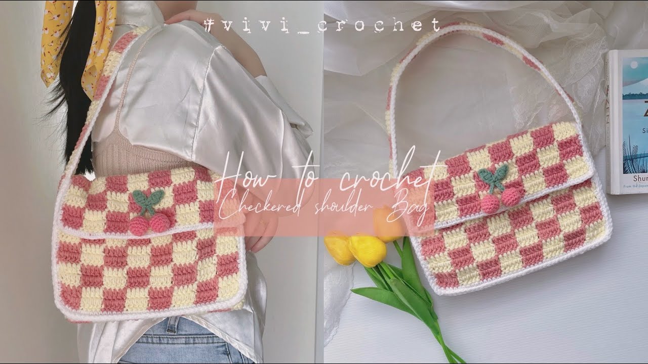 🍒How To Crochet Shoulder Bag | checkered Crochet Bag🍒