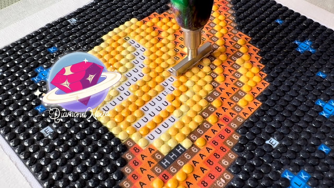 🪐ASMR🧡Saturn diamond painting is complete ✨ So satisfying! - No talking