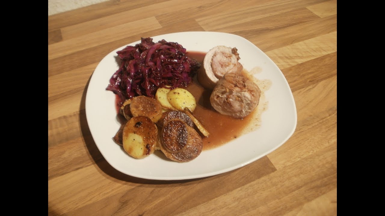Schweineroulade mit Rotkohl von Bobsau