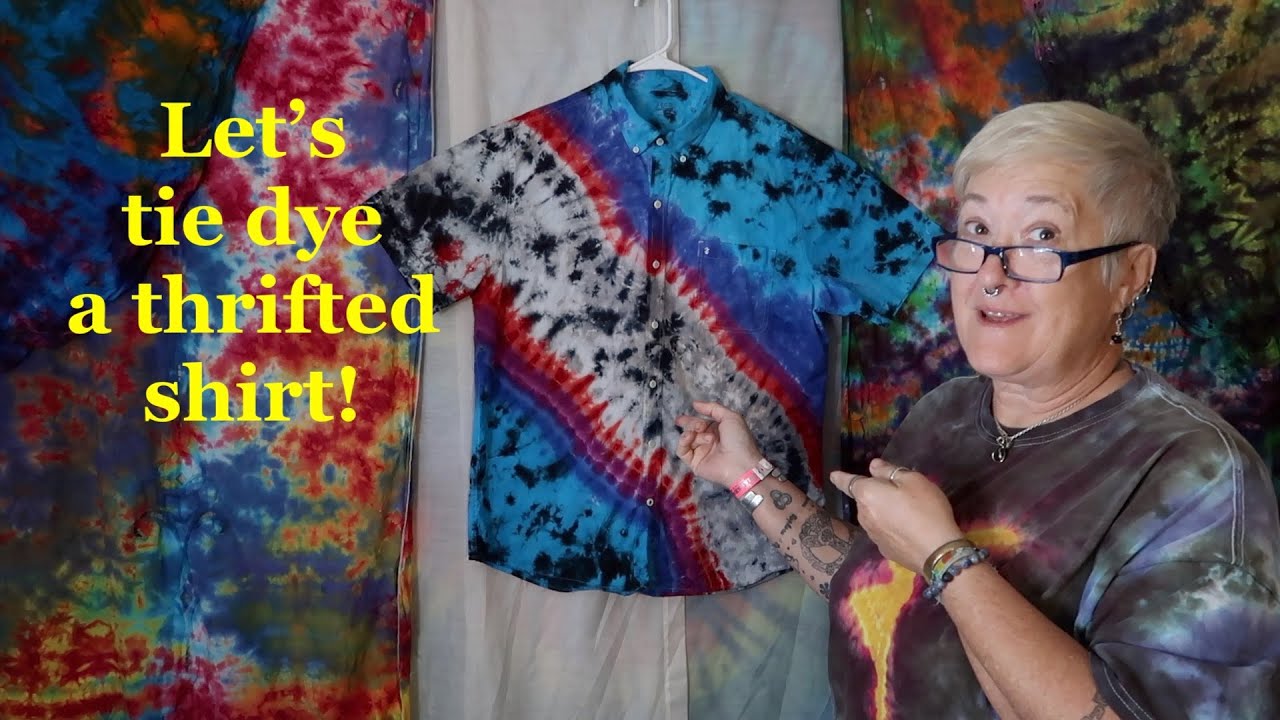 Let's Tie Dye a Thrifted Shirt! Amoeba Pattern!