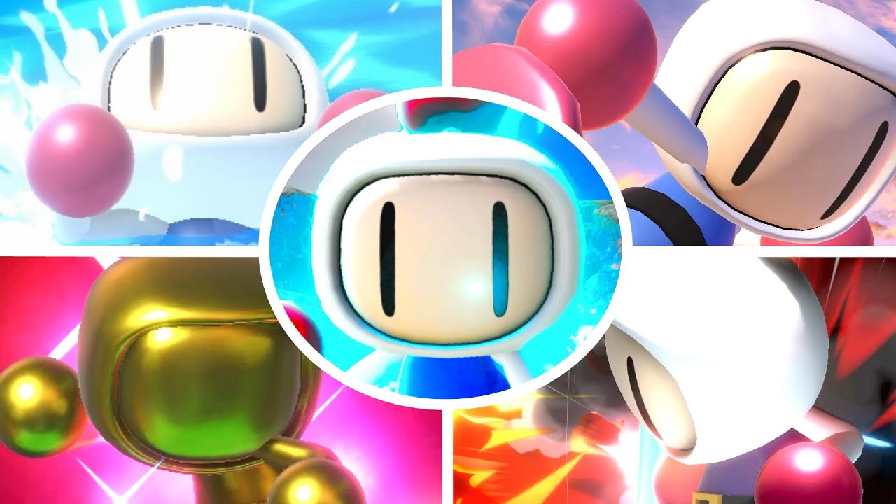 Bomberman All Victory Poses, Final Smash, Kirby Hat & Palutena Guidance in Smash Bros Ultimate