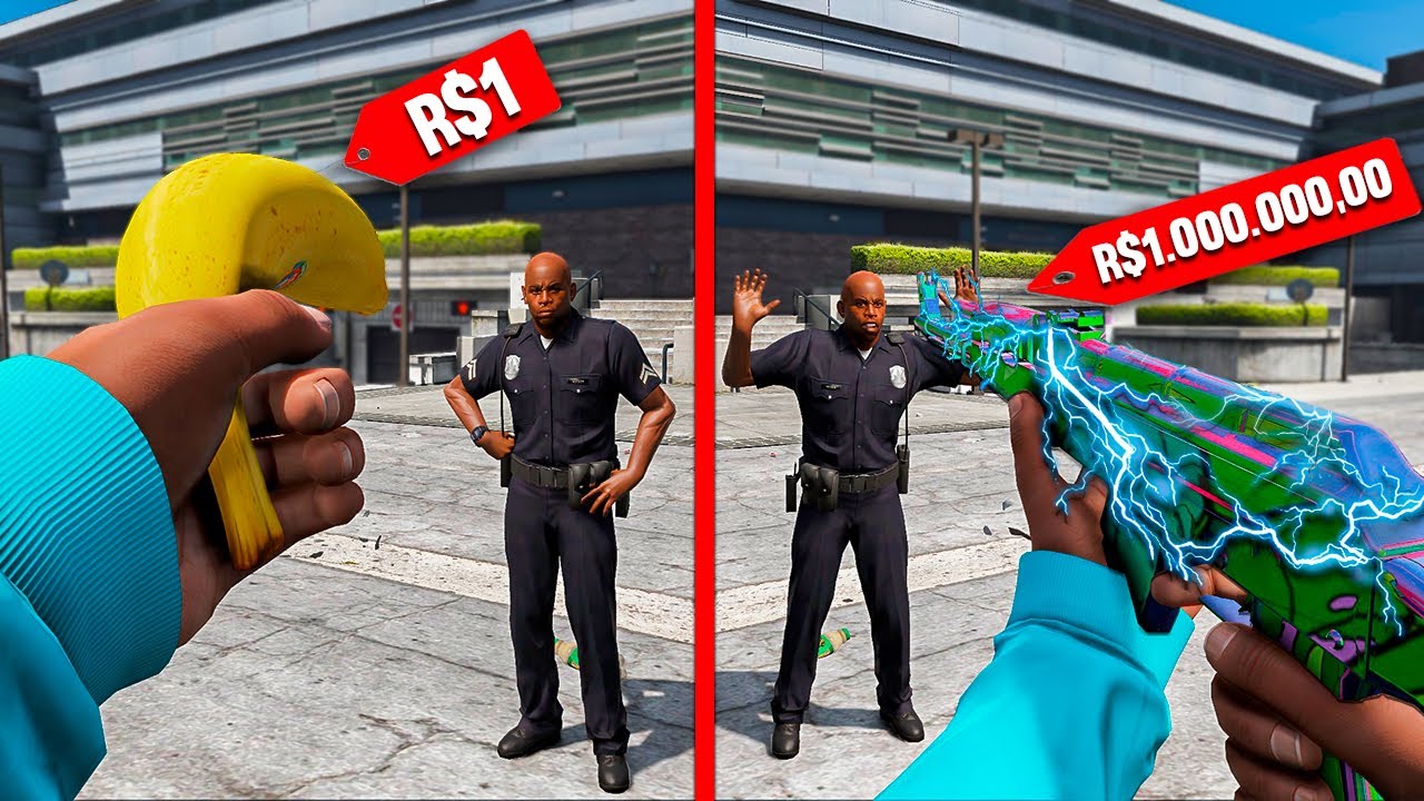ARMA DE R$1 vs ARMA R$1.000.000,00 NO GTA 5