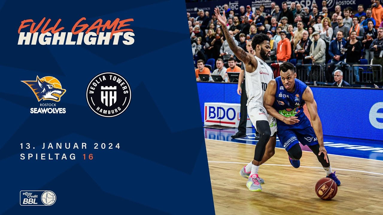 ROSTOCK SEAWOLVES vs. Veolia Towers Hamburg - Full Game Highlights - Spieltag 16, Saison 23/24
