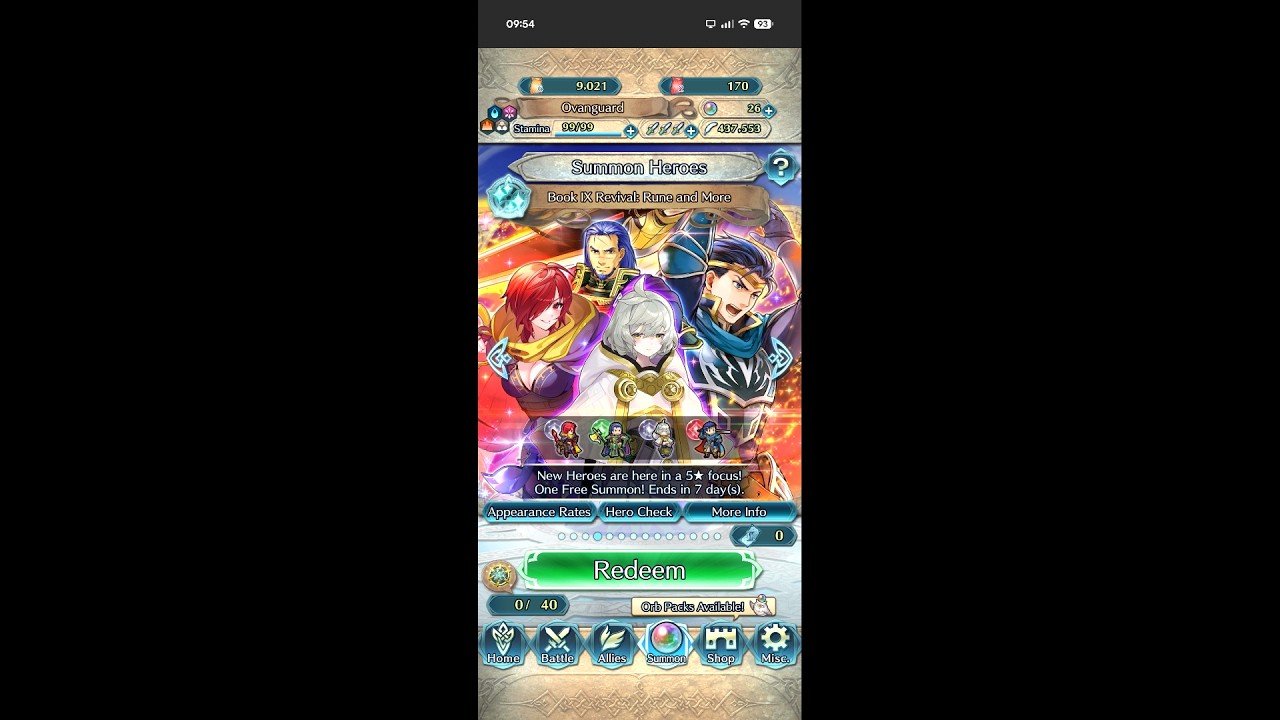 The Book IX Rune & More revival banner revival banner is live for a while for Fire Emblem Heroes