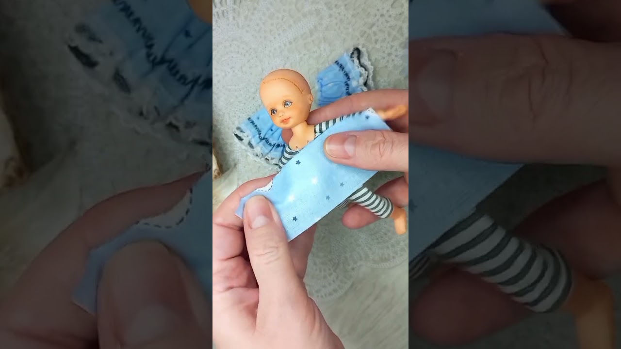 Кукла болтушка. Remaking  old doll Shelly. Ooak. Wig for a doll. Dress without a pattern. Makeup.