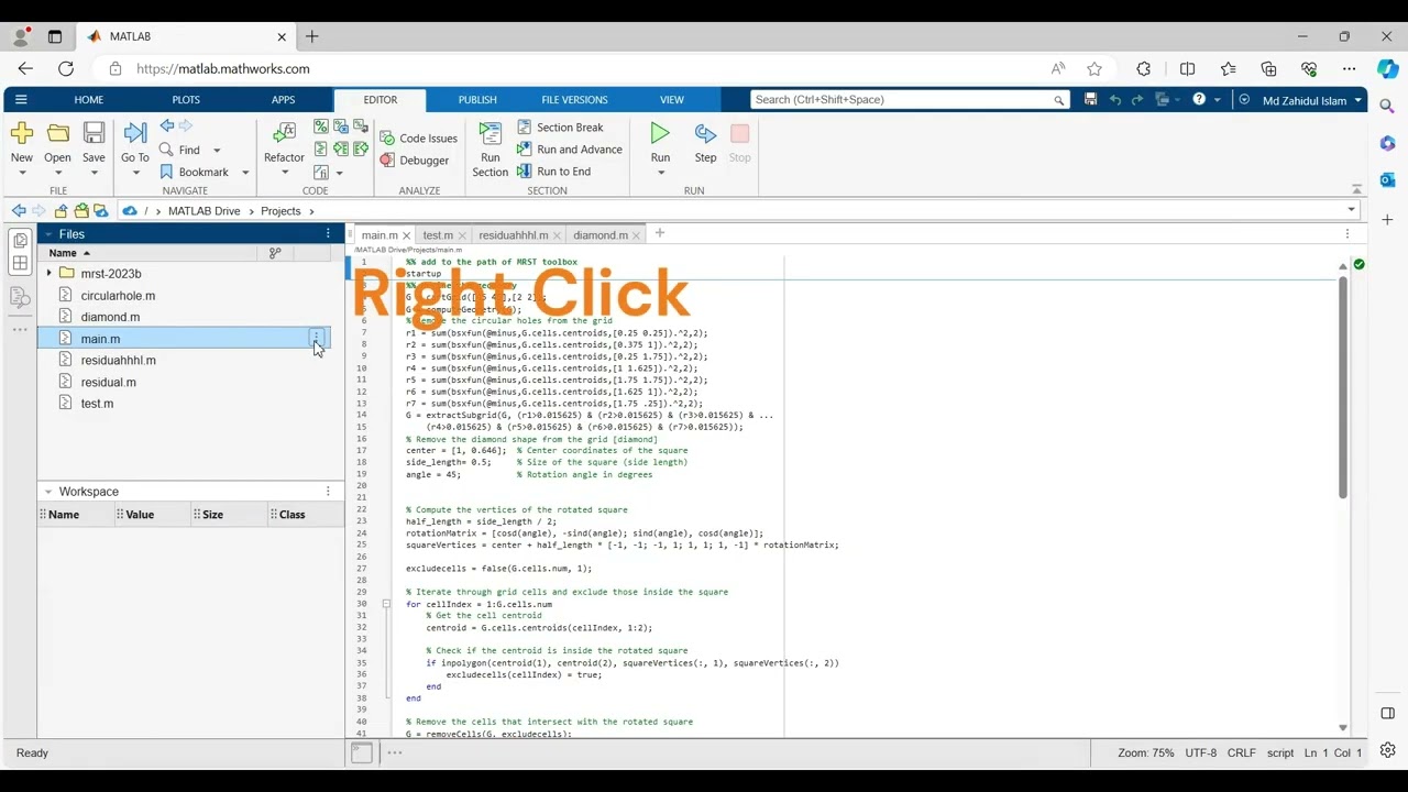 How to download file from Matlab Online