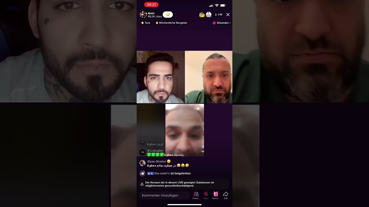 جنگ محفوظ پنجشیری و امیر و یلدا در لایف😳🤬از دست ندین!!!