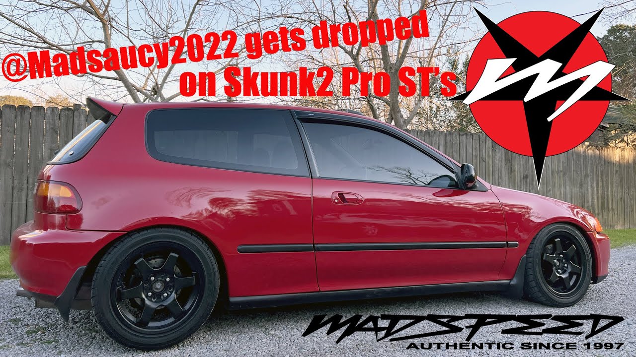 Madspeed    1993 Honda Civic Si Hatchback gets Skunk2 Pro ST suspension and camber kits Ep13