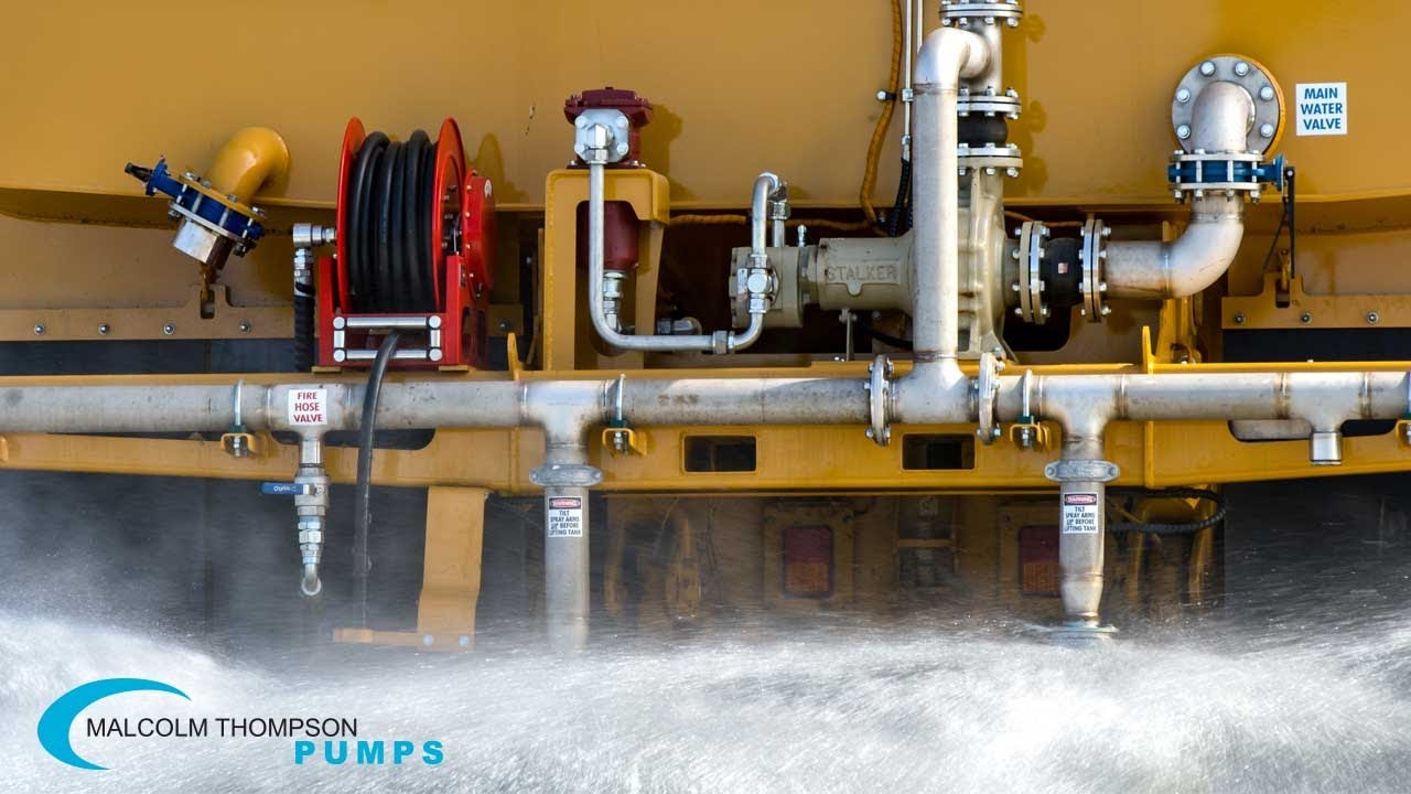 Water Cart Pump in Action - Malcolm Thompson Pumps