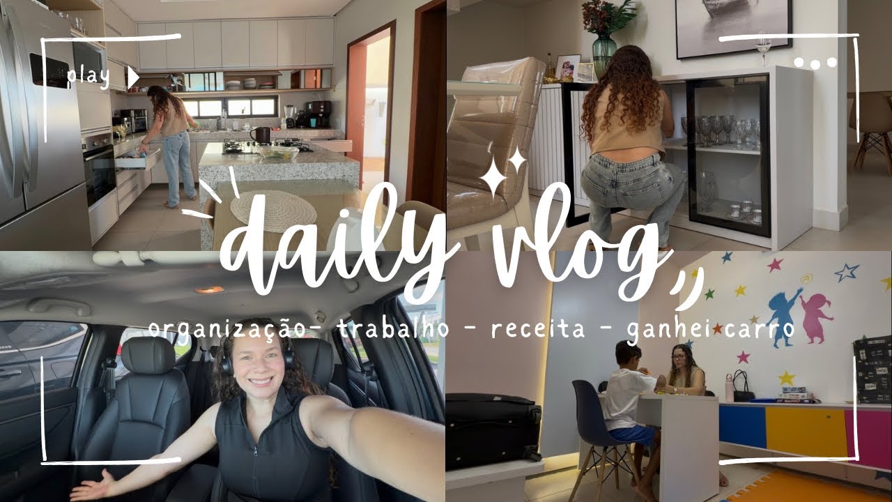 Daily vlog: trabalho, ganhei um carro, faxina, receita | Ursula Andress 