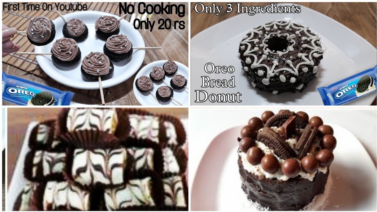 5 Minutes Fireless Recipe For Competition, Oreo Lollipop, Oreo Donut, Bread Cake, Chocolate Treat