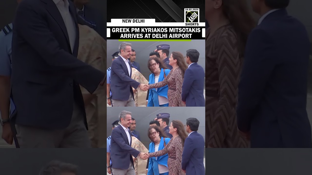 Hellenic Republic Greece PM Kyriakos Mitsotakis arrives at Delhi airport