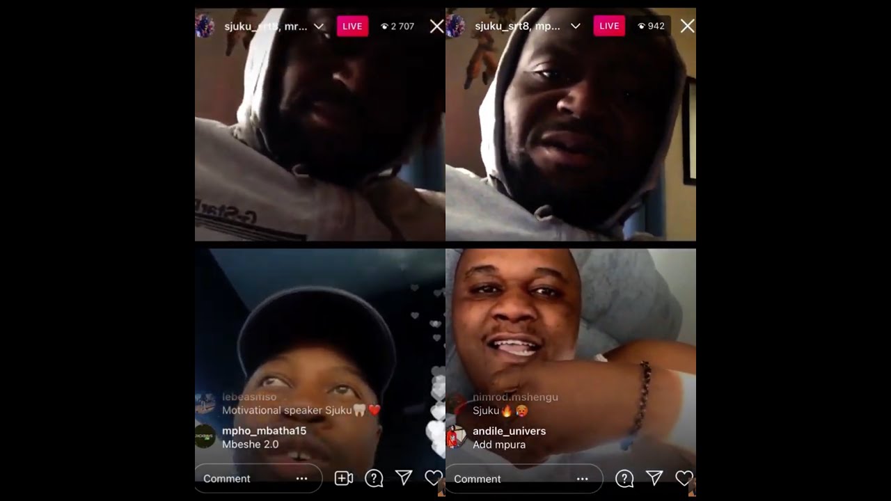 Sjuku live with Mpura and MR JazziQ on Instagram