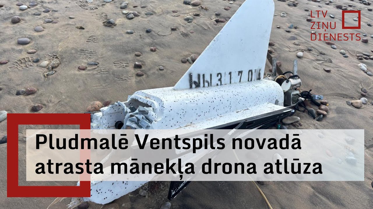 Pludmalē Ventspils novadā atrasta mānekļa drona 