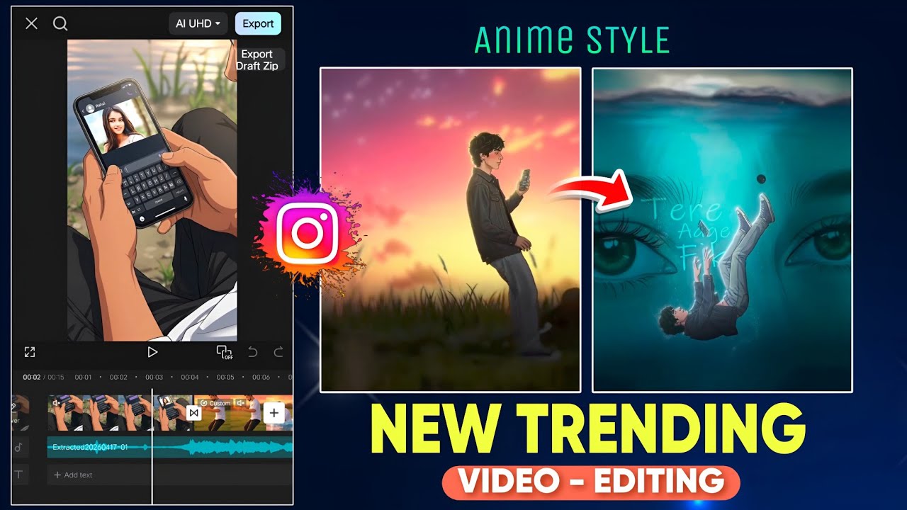 Trending Ai ANIME Style Reel Editing Tutorial | Anime Style Under Water Ai Video Editing