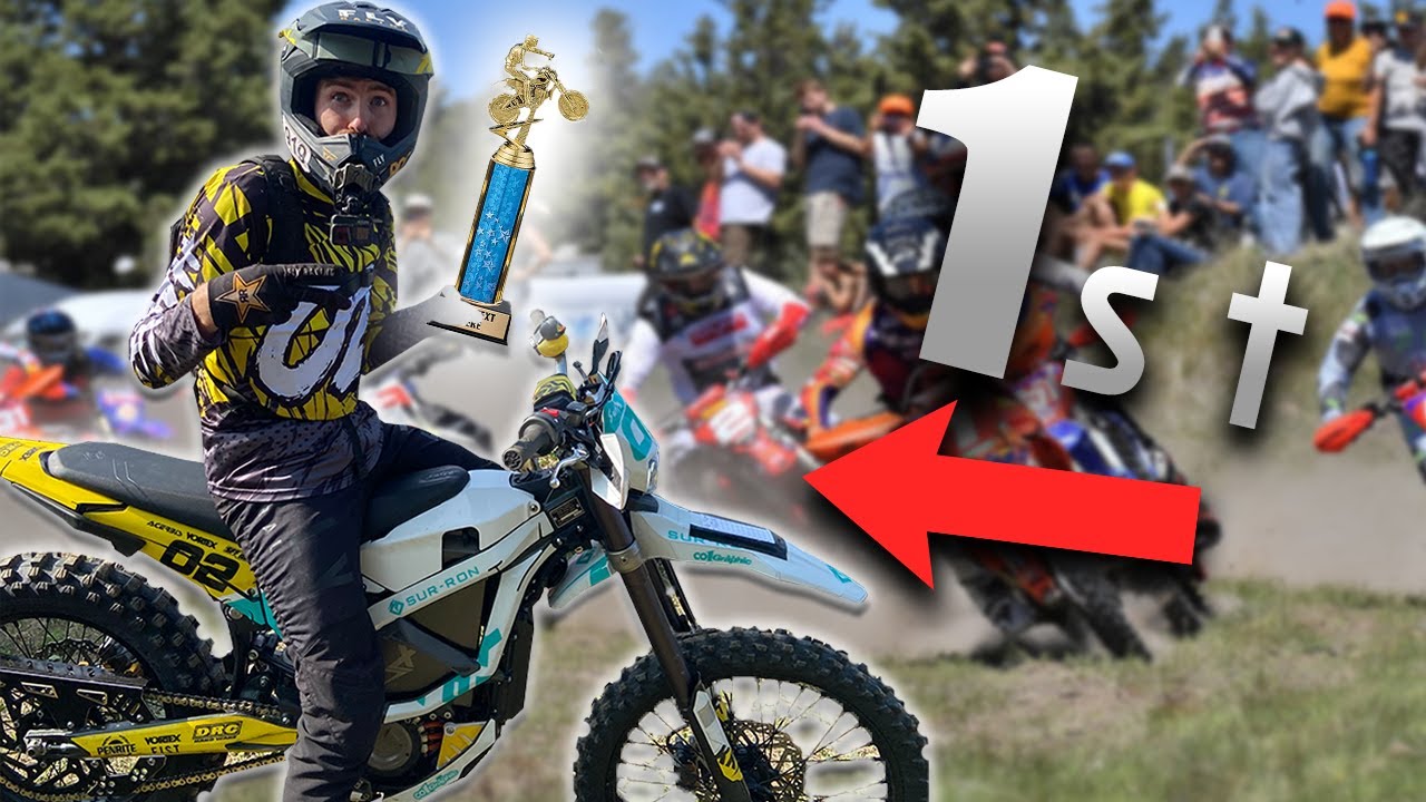 Electric Places 1st Vs 200cc Gas Bikes! Atalissa, IA Harescramble - IERA