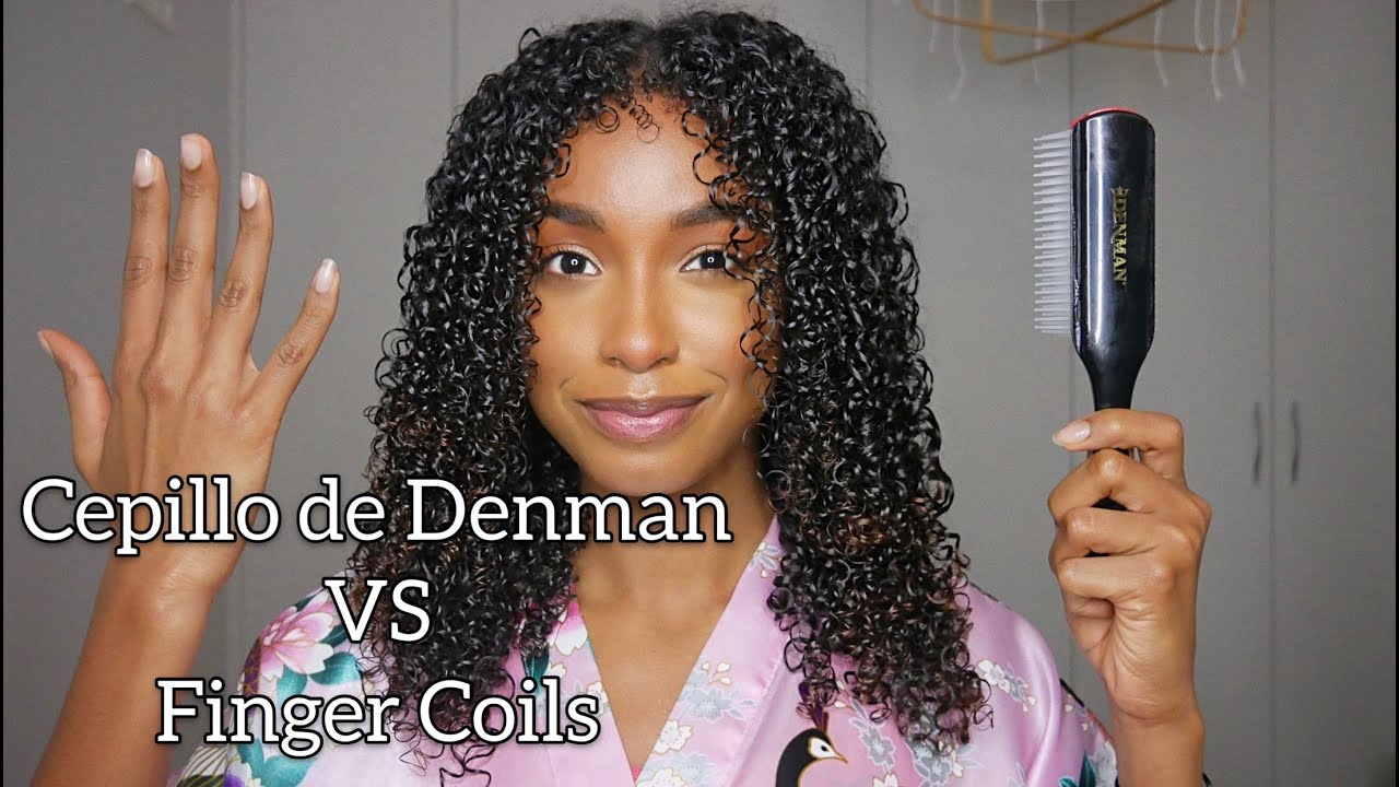 Finger coils Vs Cepillo de Denman |Como estilizar el cabello rizado |Definir rizos a la perfección