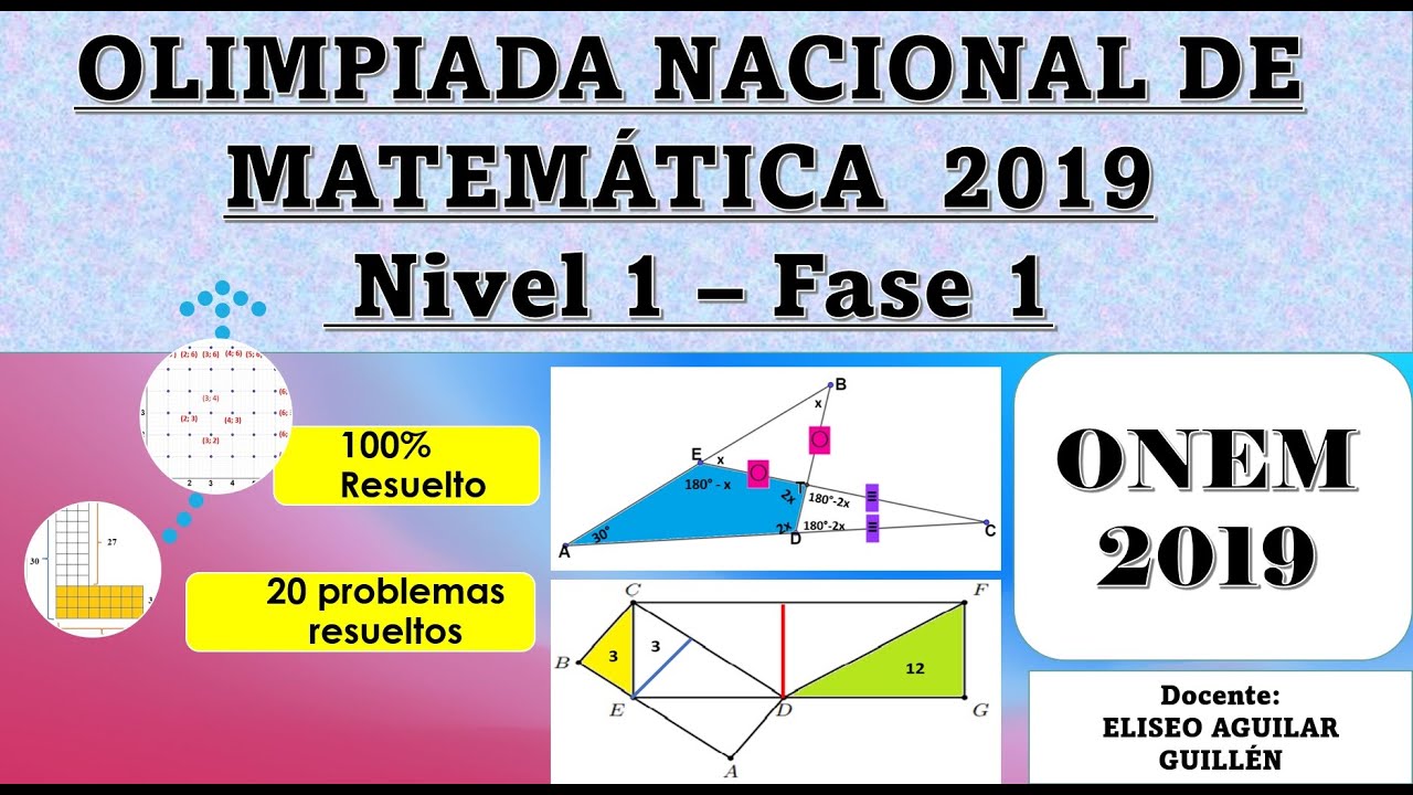 ONEM 2019 Nivel 1 Fase 1 SOLUCIONARIO 100% de Olimpiada Nacional Escolar de Matemática 2019