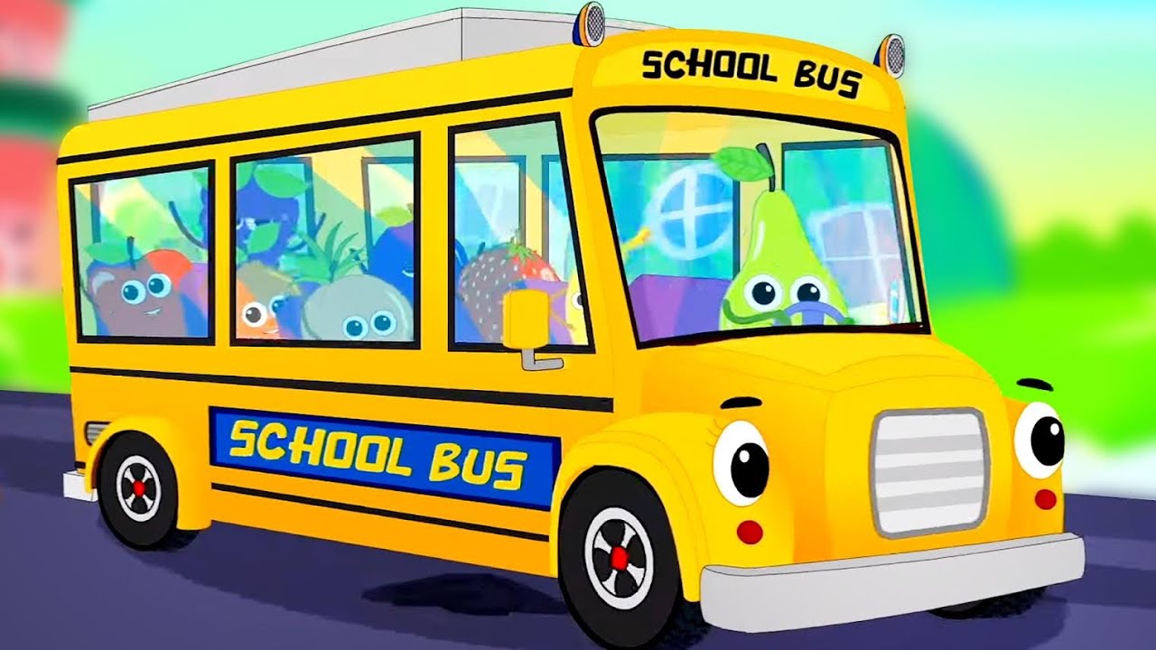 Wheels On The Bus - Mr Fruits and Vehicle Nursery Rhymes for Children