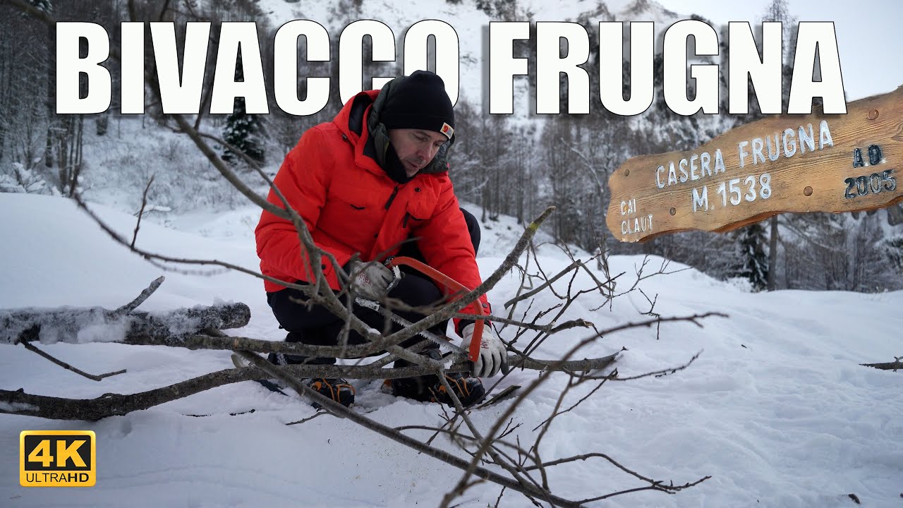 NOTTE SOLO ❄️BIVACCO CASERA FRUGNA mt 1538 🔥 Val CHIALEDINA