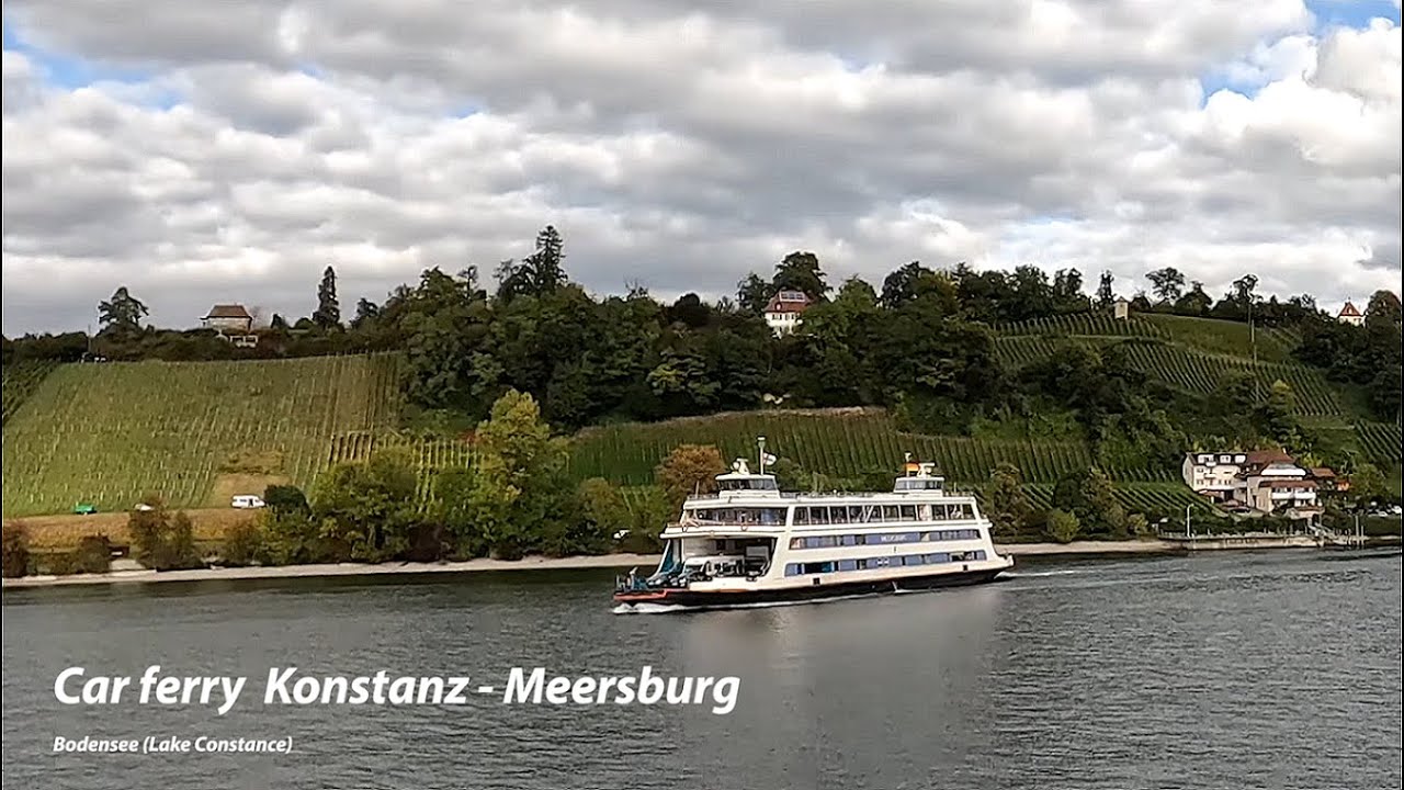 Car ferry Konstanz to Meersburg, Bodensee (Lake Constance), Germany  -  [Telemetry, 4K/60fps]