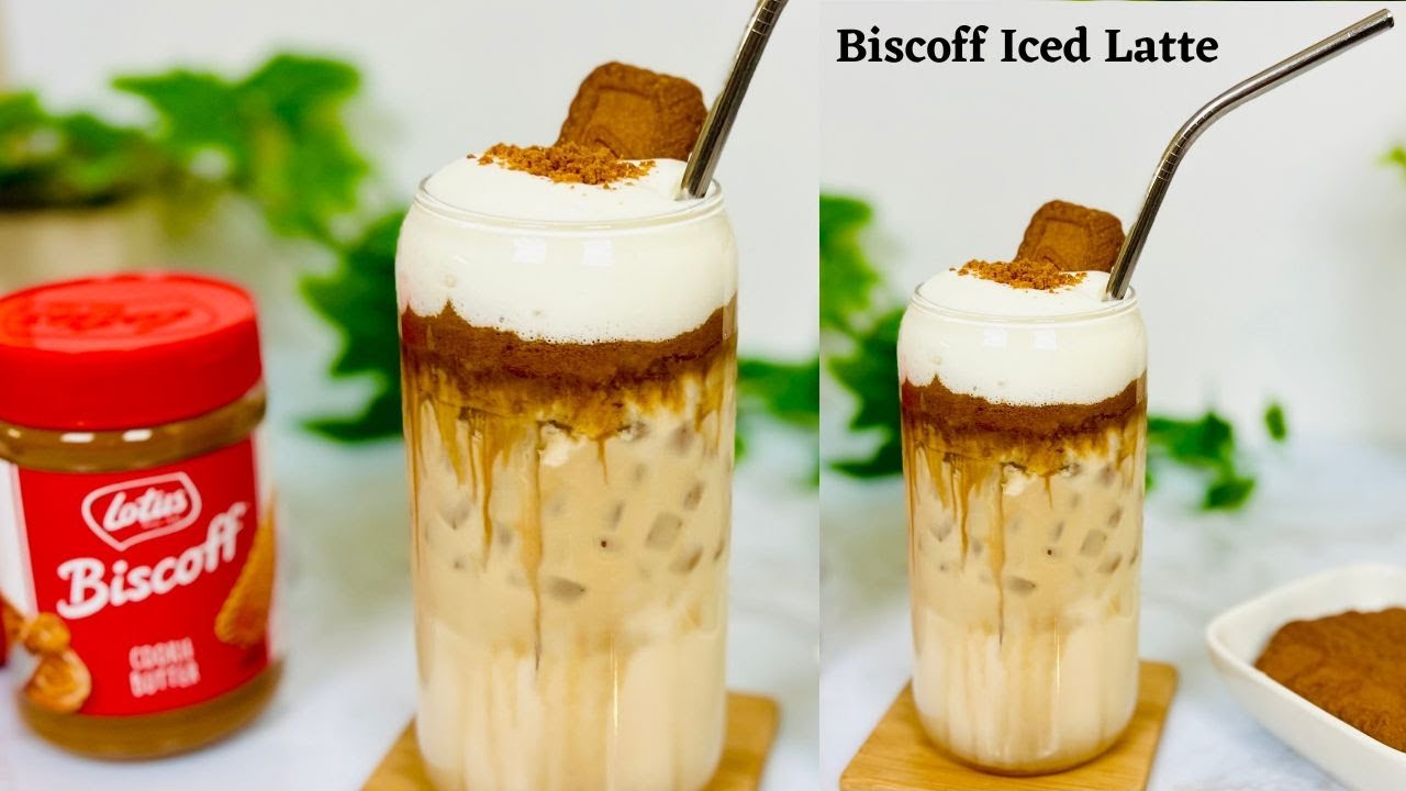 Biscoff Iced Latte |  Lotus Biscoff Latte Recipe | Biscoff Coffee |  Biscoff  Recipes