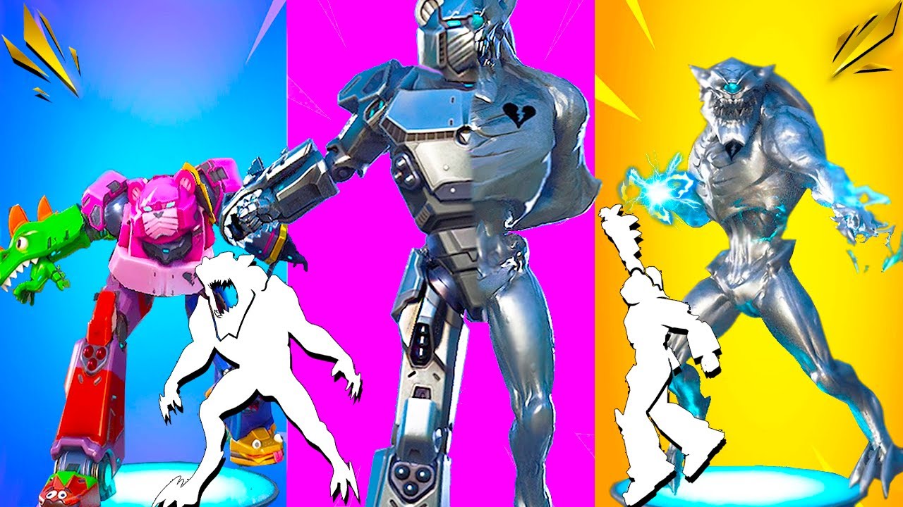 Mecha VS Monster TOP & Best Emote combos (Steel Devourer concept) - Fortnite Dance Battle