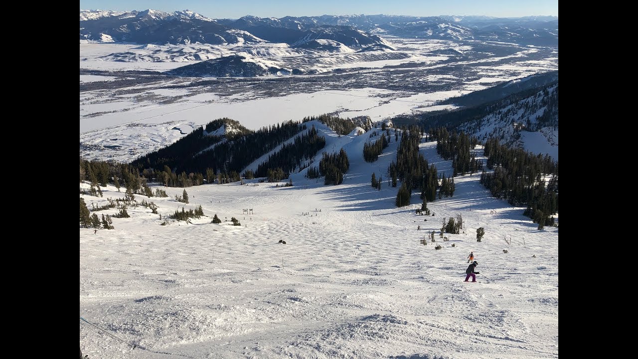 Jackson Hole top to bottom skiing the easy way - blue trails