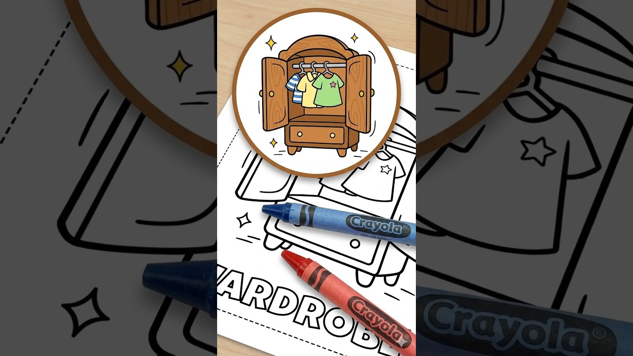 Preschool Coloring | W is for Wardrobe ✏️ Coloring Page | Litl Joy