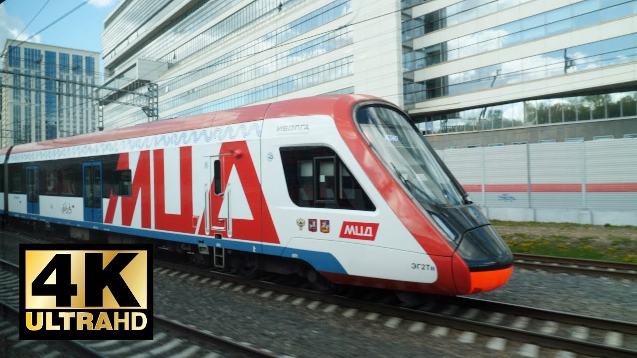 (4K) train tour Moscow D1 from Lobnya to Odintsovo Поездка на поезде МЦД-1 от Лобни до Одинцово