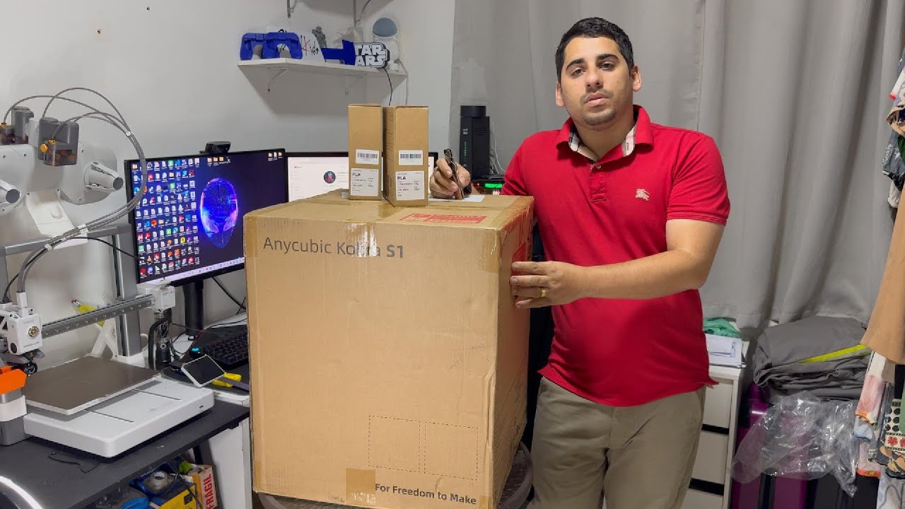 UNBOXING ANYCUBIC KOBRA S1 + PRIMEIRO VIDEO