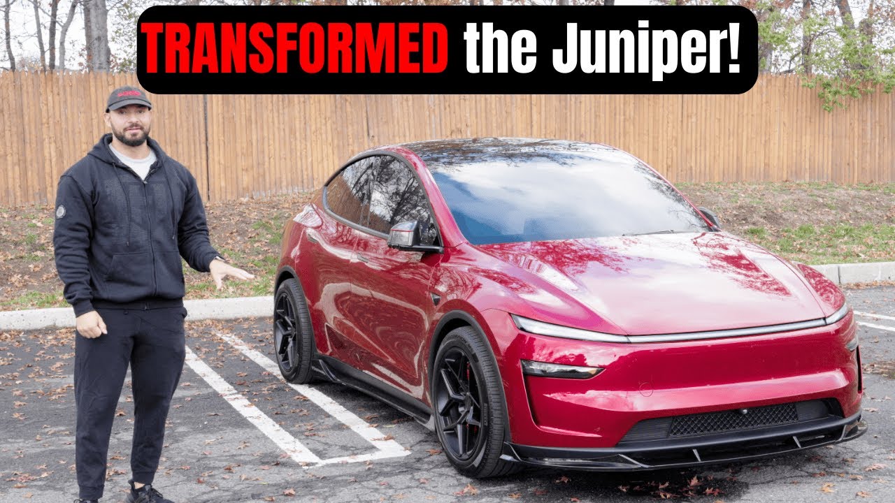 Установка передней накладки и накладок на противотуманные фары на Tesla Model Y Juniper 2026 года...