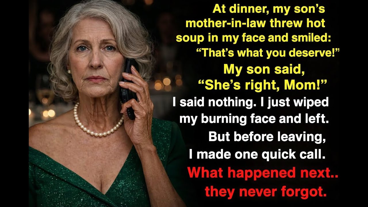The MIL from my son threw hot soup in my face — but one call from me changed everything…