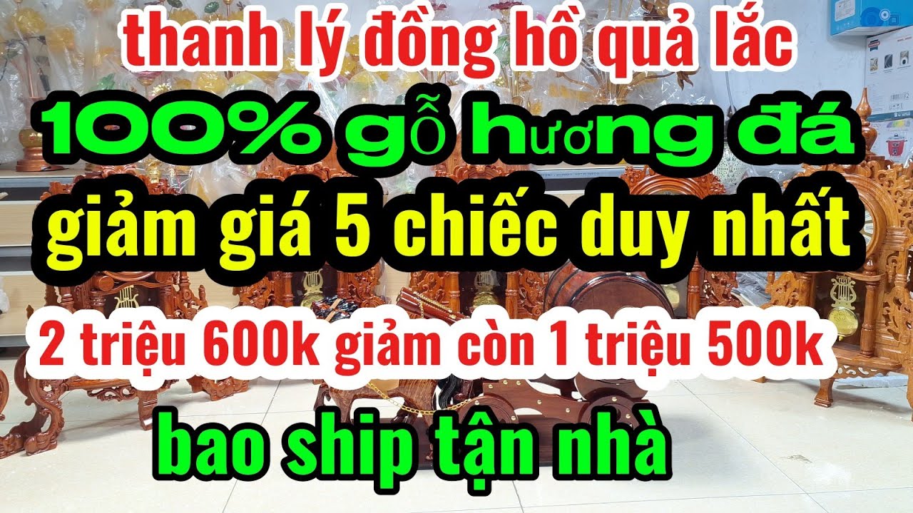 Thanh lý đỗ gỗ đồng hồ quả lắc tượng phật dilặc ngũ phúc sinh tài sinh lốc 