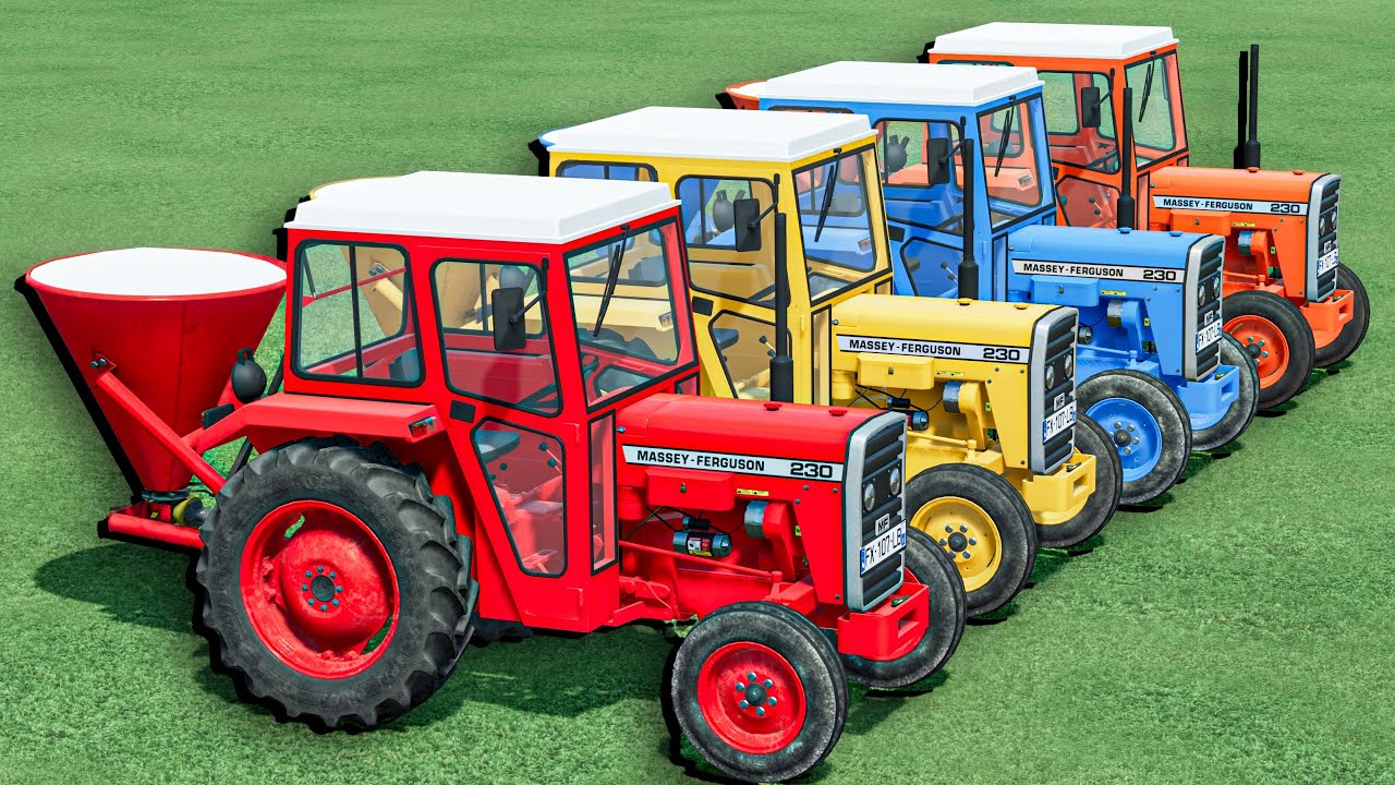 Tractor With COLORS - Mini Massey FERGUSON on LIME WORK  - Farming Simulator 22