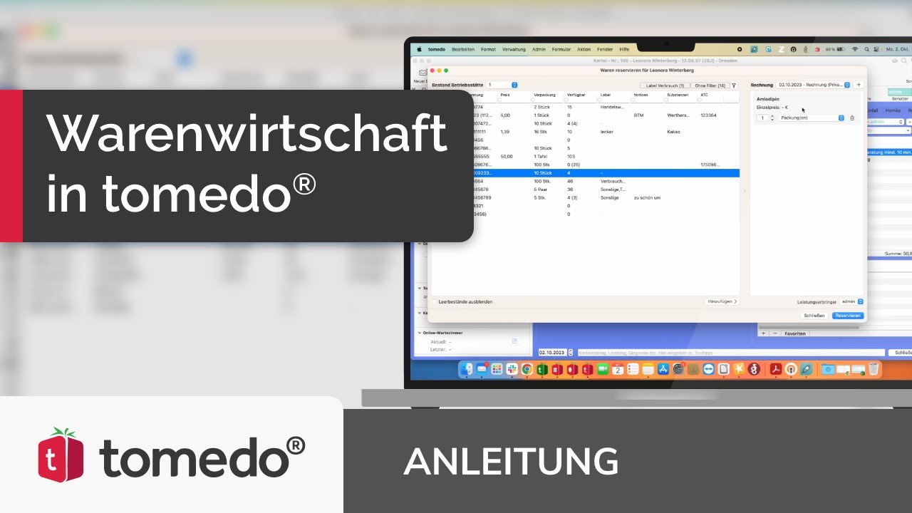 Warenwirtschaft in tomedo&reg; (Anleitung)