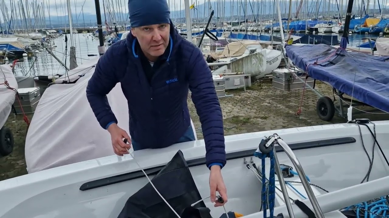 YCC Emmet explains how to use the Spinnaker Pole on the RS400