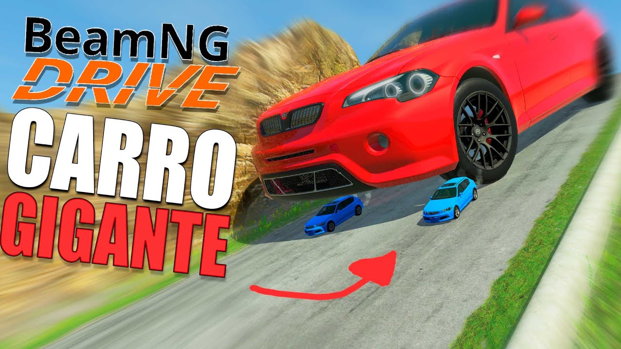 Descendo o morro com CARROS GIGANTES no BeamNG Drive