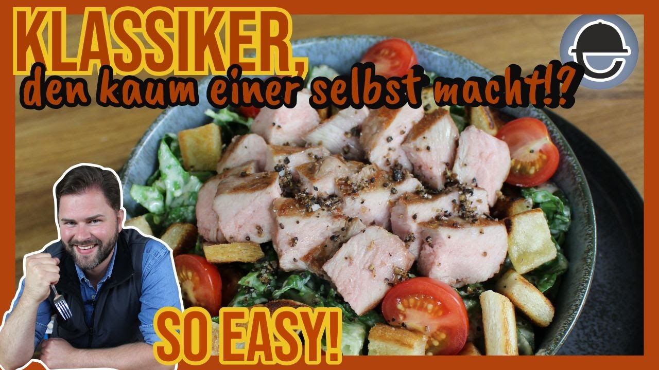 Gegrilltes Rumsteak auf Caesar Salad / Kalb Rumpsteak / eatventure