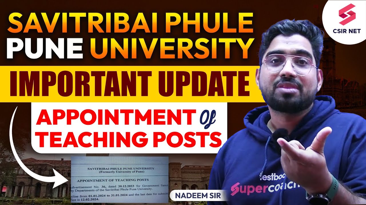 Savitribai Phule Pune University | Important Update | Appointment of Teaching Posts | Nadeem Sir