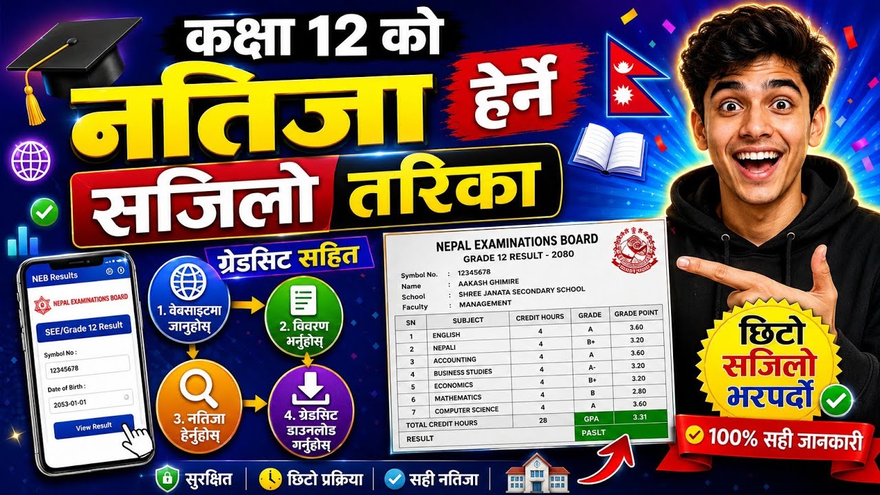 class 12 result kasari herne | how to check class 12 result 2083 | class 12 result 