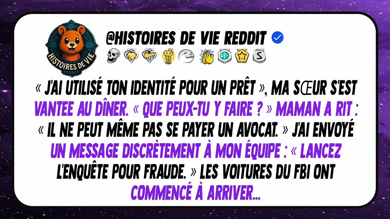 Ma sœur a utilisé mon identité pour un prêt de 85 000 $. Elle ignorait que j'étais une enquêteur...
