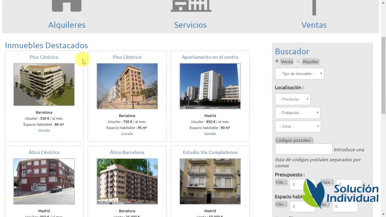 Dise&ntilde;o Web Inmobiliaria - Buscador Inmobiliario